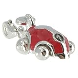 Les Poulettes Jewels - Charms Sterling Silver Car Formula 1 - Red Enamel