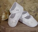 Girls Cotton Shoe with Embroidered Rosebud