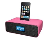 from Ottavo Ottavo Speaker Docking Station with Alarm Clock for All Generation iPods and iPod Touch - Pink (Model OT1040-PINK)