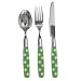Polka Dot Childrens Cutlery Set - GREEN