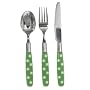 Polka Dot Childrens Cutlery Set - GREEN