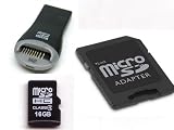 KOMPUTERBAY 16GB microSD microSDHC Memory Card with free USB 2.0 Reader and SD Adapter - High Speed Class 4