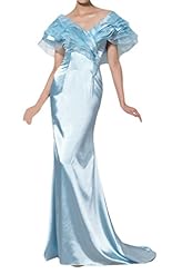 V-neck Charmeuse/Organza Short Sleeves Sheath Evening Dress/Party Dress 