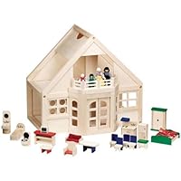 Melissa and Doug Deluxe Wooden Furnished Dollhouse