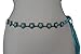 TFJ Women Fashion Metal Chains Tie Belt Hip Waist Silver Flowers Turquoise Blue S M