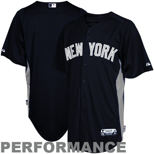 MLB Majestic New York Yankees Batting Practice Performance Jersey - Navy Blue-Gray