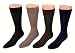 100% Mercerized Cotton Solid Color Men's Dress Socks by Vannucci (Black)