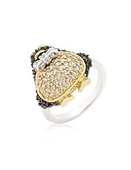 Jet Black CZ Penguin Ring