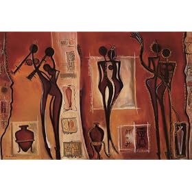 African Style Art Poster Print, 36x24 by Framed Art
