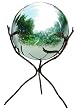 Silver Stainless Steel Gazing Globe and Metal Twig Stand (10 inch)
