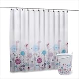 Bathroom Sets 14 Piece Hamper Shower Curtain and Purple Hook Set with Flower Design by 