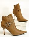 Ausgefallene Stiletto Stiefelette camel