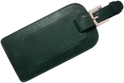 Calfskin Leather Luggage Tag, Green