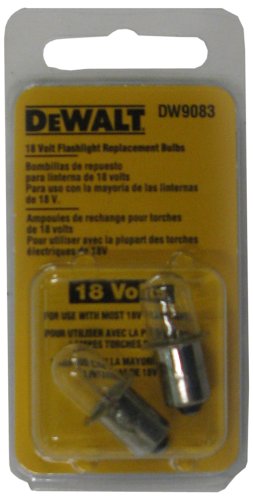 DEWALT DW9083 18 Volt Flashlight Replacement Bulb, 2 Pack