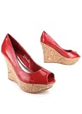 41qvFVZjcOL. SL160  Faux Cork Patent Wedge