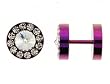 Stainless Steel Purple Fake Plugs with Clear Crystals - 16G Stud - 10MM - Sold as a pair Stainless Steel Purple Fake Plugs with Clear Crystals - 16G Stud - 10MM - Sold as a pair