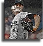 Completely Handpainted Baseball Sport Painting, Marlins Art, Oil on Canvas, with Option to Paint from Any Other Favorite Photograph or Picture, Unframed, Size 20" x 20" inch