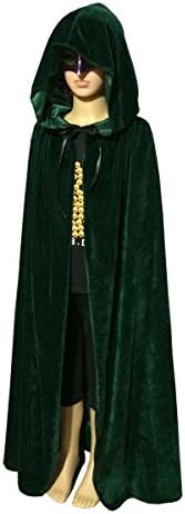 Unisex Kids Velvet Hooded Cloak Cape Halloween Party Decoration Role Cosplay Costumes Outwear
