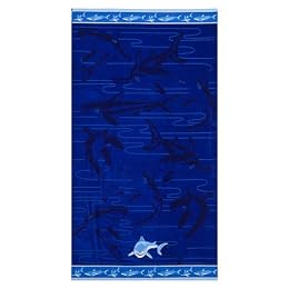 Shark 3-D Beach Towel - Blue