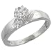 10ct White Gold Diamond Engagement Ring, w/ 0.05 Carat Brilliant Cut Diamonds, 1/4 in. (6mm) wide