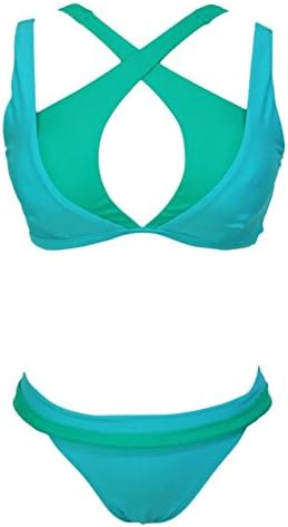 SW10587C1 Polyester Women Bikini Swimsuit Size S - Wave Wow Face Emoji Swimmer