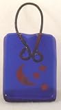 Crescent Moon Fused Glass Keychain by Bill Aune