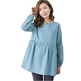 (リアンジュ・アイ)Liange・ai レディース マタニティ ワンピース ウェア トップス　フレアスリーブ 通勤用 秋 3サイズ グリーン M オリジナルミニポーチ付き (M)