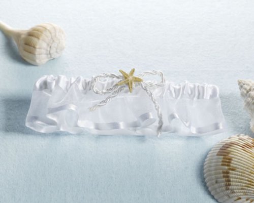 Coastal Mist Beach/Seashell Wedding Garter