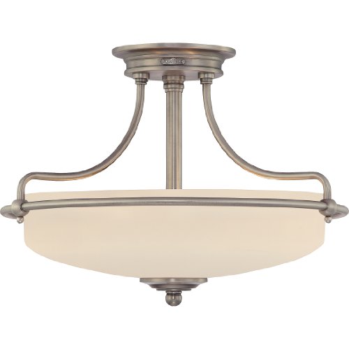 Quoizel GF1717AN Griffin 3 Light 17-Inch Semi Flush Mount, Antique Nickel