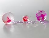 Water Decor Beads;Clear w PINK Marbled Vein; 14grams. Cosmo Beads brand Crystal Soil - Absolutely amazing!