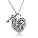 Two Tone Diamond Key to Her Heart Pendant in Sterling Silver 18