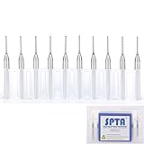 SPTA 超硬マイクロドリルビット 0.8mm CNC PCB彫刻ドリル フィット1/8"（3mm）シャンク Dremel (ドレメル）Proxxon ロータリーツール 10個のパック [並行輸入品]