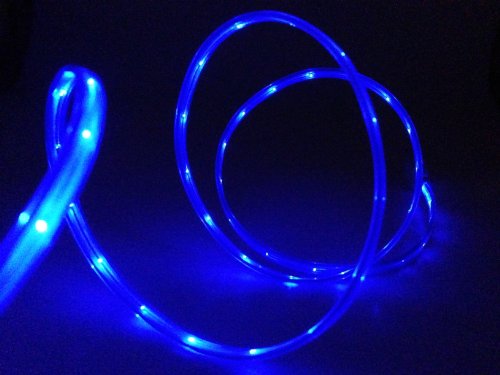 CablesFrLess LED Light Up Illuminating 3ft Micro B USB Charging / Data Sync Cable fits Android Tablets and Phones Samsung Galaxy Samsung Galaxy, reverb, lg, blackberry, motorola ZTE (Blue)