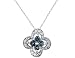 Blue & White Diamond Pendant 1/2 Carat (ctw) in 14K White Gold