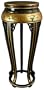 Unique Modern D�cor - 36" Ming Lacquer Oriental Side Table Plant Stand - Gold w/ Birds & Flowers