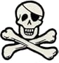 Skull and Crossbones Embroidered Patch Pirate Jolly Roger Iron-On Poison Emblem