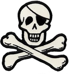 Skull and Crossbones Embroidered Patch Pirate Jolly Roger Iron-On Poison Emblem