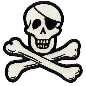 Skull and Crossbones Embroidered Patch Pirate Jolly Roger Iron-On Poison Emblem