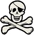 Skull and Crossbones Embroidered Patch Pirate Jolly Roger Iron-On Poison Emblem