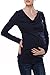 Arshiner Womens Cowl Neck Long Sleeve Maternity Nursing Tunic Blouse, Medium, Dark Blue