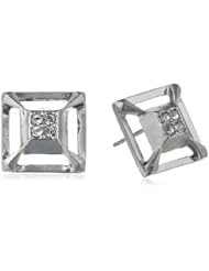 Sam Edelman Small Open Pave Rhodium Stud Earrings