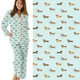 Munki Munki Pajamas - Weiner Dogs Classic Poplin PJ Set - Size L
