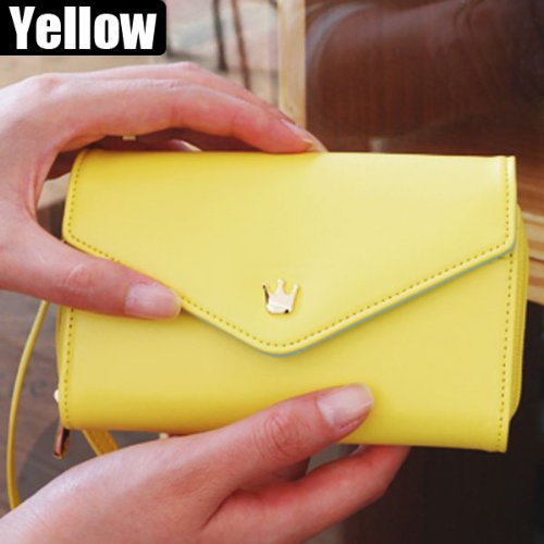 Casual Candy Color PU Leather Women Wallets-Yellow