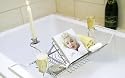Bathroom Bath Tub Caddy with Wine, Candle & Book Holder