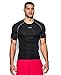 Under Armour Mens HeatGear ArmourVent Shortsleeve Compression Shirt, Black/Steel, Medium