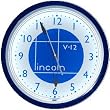 Lincoln Shield Blue V-12 Neon 20" Wall Clock Made USA New