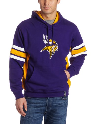 NFL Men's Minnesota Vikings Passing Game II Long Sleeve Hooded Fleece Pullover (Purple/Gold/White, Large)