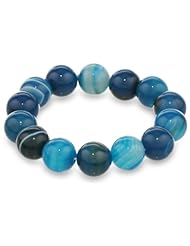 14mm Agate Bead Stretch Bracelet, 7.5"