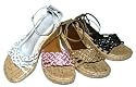 Girls Metallic Woven Wedges Sandals
