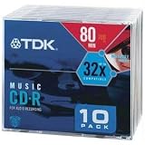 TDK Electronics #CD-R80TWNM10 10PK 80MIN CDR/Case